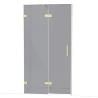 Maxaro Diamond Douchedeur | 110 cm Glanzend lichtgoud Rookglas Draaideur