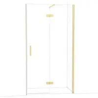 Maxaro Diamond Douchedeur | 110 cm Glanzend lichtgoud Helder glas Draaideur