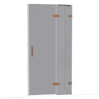Maxaro Diamond Douchedeur | 100 cm Glanzend koper Rookglas Draaideur