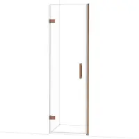 Maxaro Diamond Douchedeur | 60 cm Glanzend koper Helder glas Draaideur