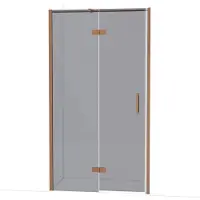 Maxaro Diamond Douchedeur | 110 cm Glanzend koper Rookglas Draaideur