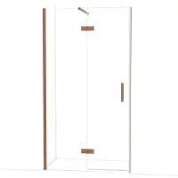 Maxaro Diamond Douchedeur | 110 cm Glanzend koper Helder glas Draaideur