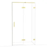 Maxaro Diamond Douchedeur | 110 cm Glanzend lichtgoud Helder glas Draaideur