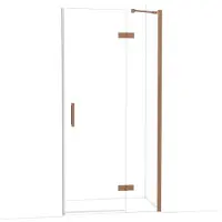 Maxaro Diamond Douchedeur | 100 cm Glanzend koper Helder glas Draaideur