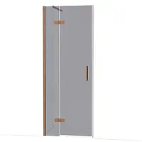 Maxaro Diamond Douchedeur | 80 cm Glanzend koper Rookglas Draaideur