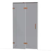 Maxaro Diamond Douchedeur | 110 cm Glanzend koper Rookglas Draaideur