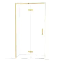 Maxaro Diamond Douchedeur | 110 cm Glanzend lichtgoud Helder glas Draaideur