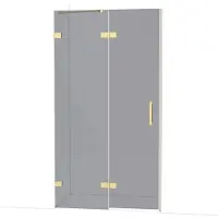 Maxaro Diamond Douchedeur | 110 cm Glanzend lichtgoud Rookglas Draaideur