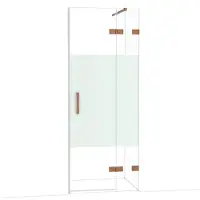 Maxaro Diamond Douchedeur | 80 cm Glanzend koper Helder met matte strook Draaideur