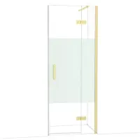 Maxaro Diamond Douchedeur | 80 cm Glanzend lichtgoud Helder met matte strook Draaideur