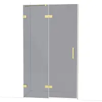 Maxaro Diamond Douchedeur | 120 cm Glanzend lichtgoud Rookglas Draaideur