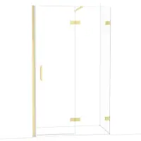 Maxaro Diamond Douchedeur | 120 cm Glanzend lichtgoud Helder glas Draaideur