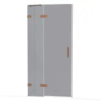 Maxaro Diamond Douchedeur | 100 cm Glanzend koper Rookglas Draaideur