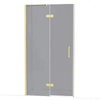 Maxaro Diamond Douchedeur | 110 cm Glanzend lichtgoud Rookglas Draaideur