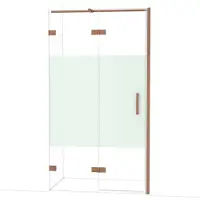 Maxaro Diamond Douchedeur | 110 cm Glanzend koper Helder met matte strook Draaideur