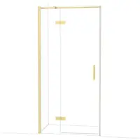 Maxaro Diamond Douchedeur | 100 cm Glanzend lichtgoud Helder glas Draaideur