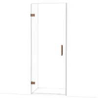 Maxaro Diamond Douchedeur | 80 cm Glanzend koper Helder glas Draaideur