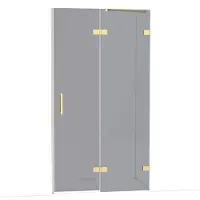 Maxaro Diamond Douchedeur | 110 cm Glanzend lichtgoud Rookglas Draaideur