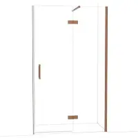 Maxaro Diamond Douchedeur | 120 cm Glanzend koper Helder glas Draaideur