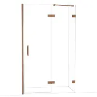 Maxaro Diamond Douchedeur | 120 cm Glanzend koper Helder glas Draaideur
