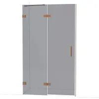 Maxaro Diamond Douchedeur | 120 cm Glanzend koper Rookglas Draaideur