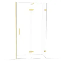 Maxaro Diamond Douchedeur | 110 cm Glanzend lichtgoud Helder glas Draaideur