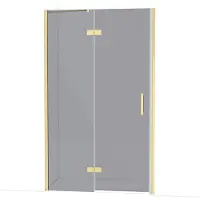 Maxaro Diamond Douchedeur | 120 cm Glanzend lichtgoud Rookglas Draaideur