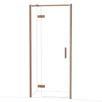 Maxaro Diamond Douchedeur | 90 cm Glanzend koper Helder glas Draaideur