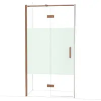 Maxaro Diamond Douchedeur | 110 cm Glanzend koper Helder met matte strook Draaideur