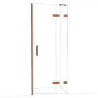 Maxaro Diamond Douchedeur | 80 cm Glanzend koper Helder glas Draaideur
