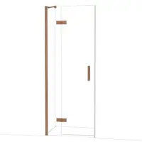 Maxaro Diamond Douchedeur | 80 cm Glanzend koper Helder glas Draaideur