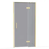 Maxaro Diamond Douchedeur | 100 cm Glanzend lichtgoud Rookglas Draaideur