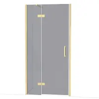 Maxaro Diamond Douchedeur | 100 cm Glanzend lichtgoud Rookglas Draaideur
