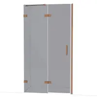 Maxaro Diamond Douchedeur | 110 cm Glanzend koper Rookglas Draaideur