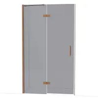 Maxaro Diamond Douchedeur | 120 cm Glanzend koper Rookglas Draaideur