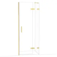 Maxaro Diamond Douchedeur | 80 cm Glanzend lichtgoud Helder glas Draaideur