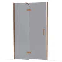 Maxaro Diamond Douchedeur | 120 cm Glanzend koper Rookglas Draaideur