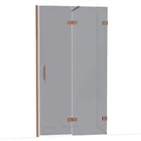 Maxaro Diamond Douchedeur | 110 cm Glanzend koper Rookglas Draaideur