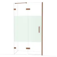 Maxaro Diamond Douchedeur | 110 cm Glanzend koper Helder met matte strook Draaideur