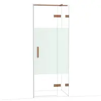 Maxaro Diamond Douchedeur | 80 cm Glanzend koper Helder met matte strook Draaideur