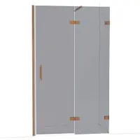 Maxaro Diamond Douchedeur | 120 cm Glanzend koper Rookglas Draaideur