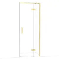 Maxaro Diamond Douchedeur | 80 cm Glanzend lichtgoud Helder glas Draaideur