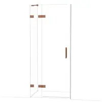 Maxaro Diamond Douchedeur | 90 cm Glanzend koper Helder glas Draaideur