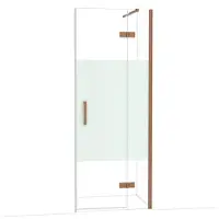 Maxaro Diamond Douchedeur | 80 cm Glanzend koper Helder met matte strook Draaideur
