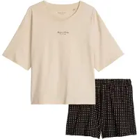 Marc O'Polo Pyjama ' Mix N Match ' beige / donkerbruin / zwart