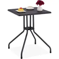 Relaxdays tuintafel zwart - kleine buitentafel - eettafel tuin - balkontafel - bijzettafel