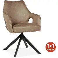 Bommel Wonen Armstoel Carita - draaibaar - microleder Oxx Liver - pocketvering - 1+1 gratis