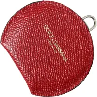 Dolce&Gabbana Rode Leren Ronde Muntentas