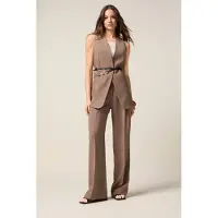 Oltre Vest In Viscose Blend Fabric Brown Size: 38 | Vests Outlet | Dames | Bruin