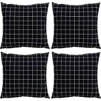 vidaXL Verspreiding Kussens 4 st Polyester stof Zwart Ruit 40 x 40 cm